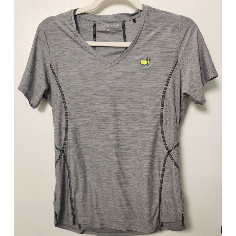 Magnolia Lane Tech Masters Golf Womens S Performance Top Embroidered Logo V-Neck